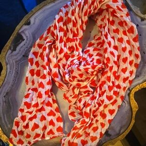 Red Heart Patterned Scarf